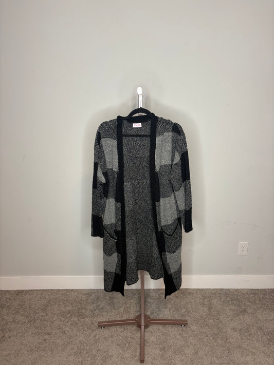 black and grey sweater cardigan
