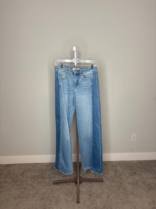 light washed wideleg jeans