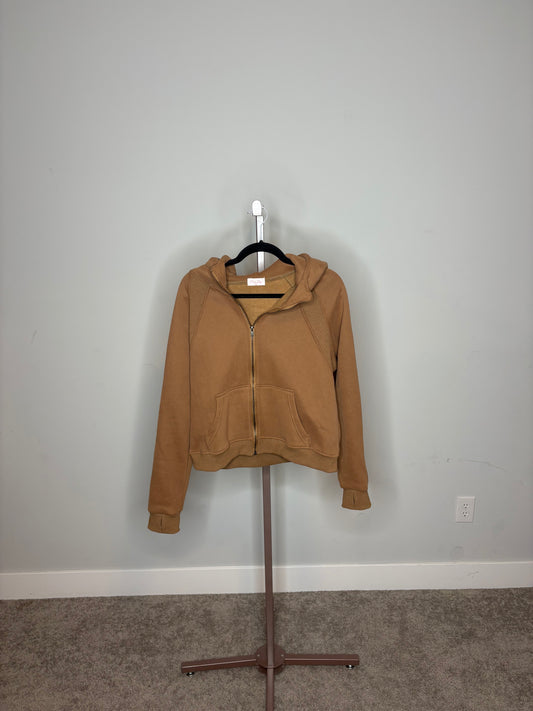 brown sweatsuit jacket