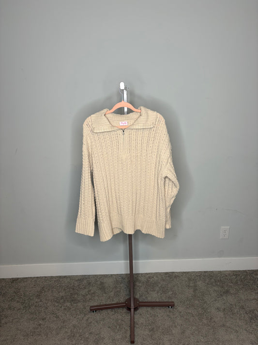 cream sweater quarter zip
