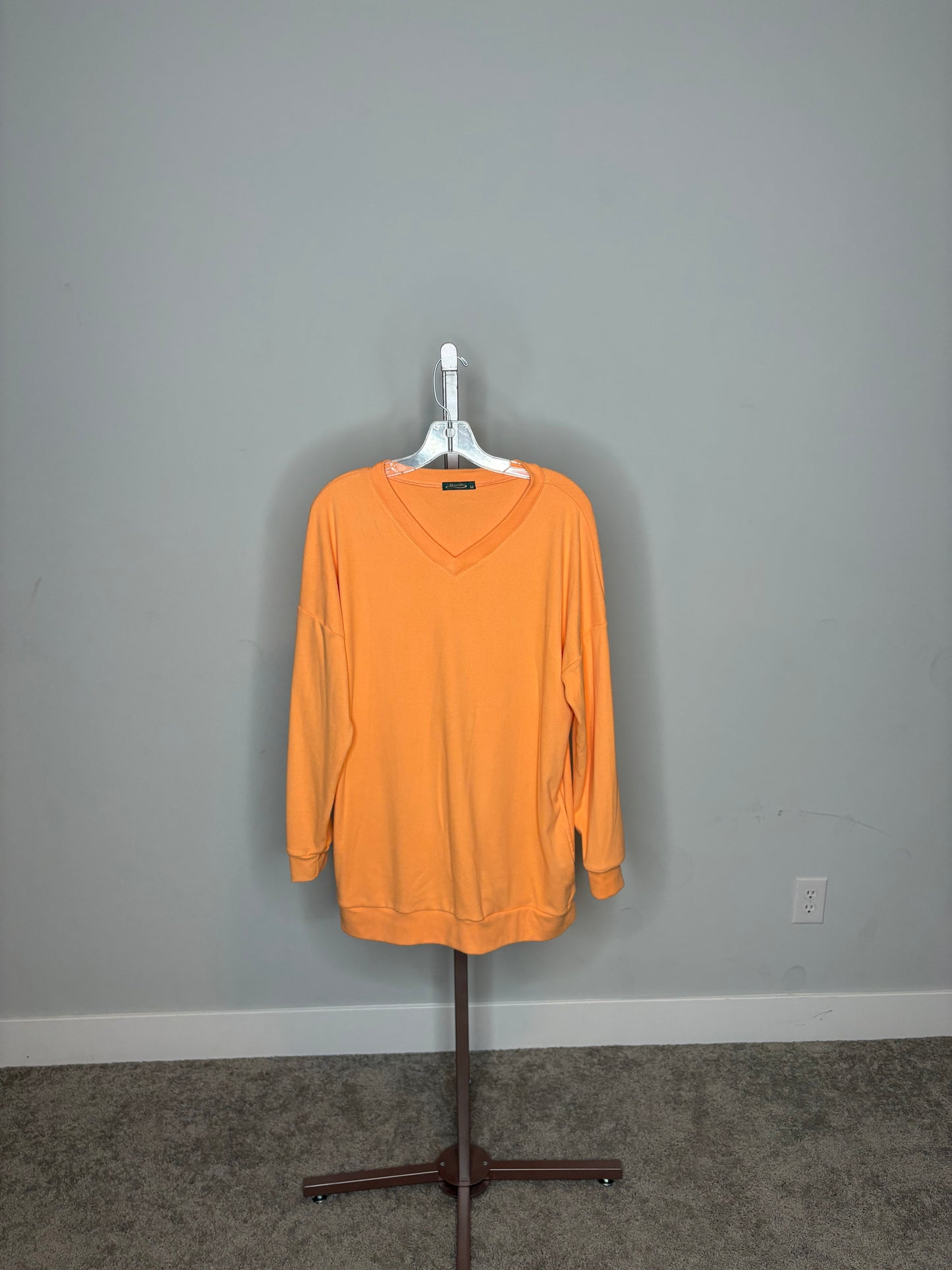 orange vneck sweatshirt