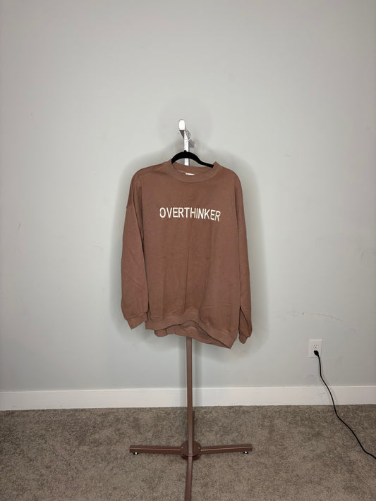 Brown "OVERTHINKER" hoodie