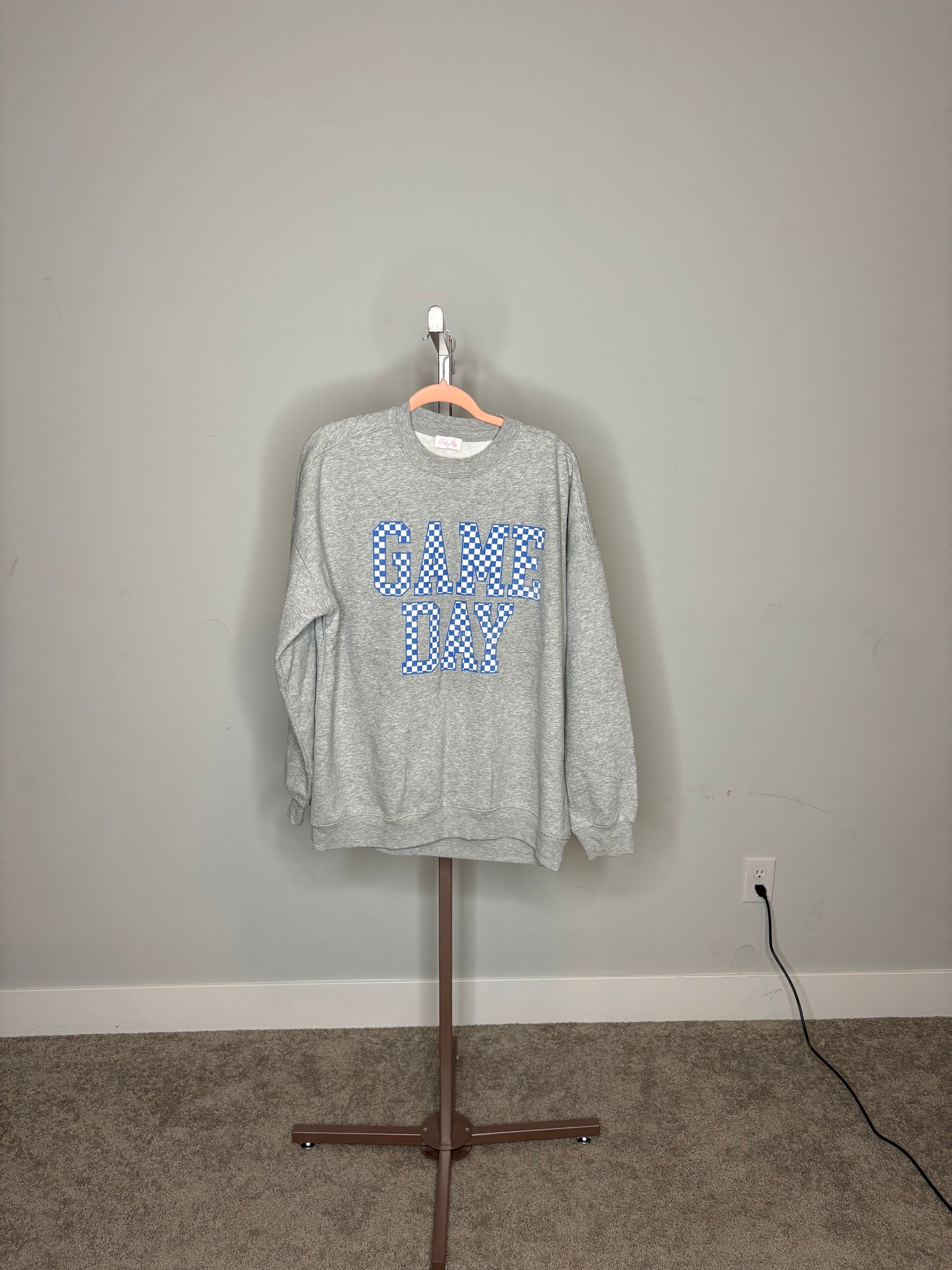 grey "GAMEDAY" blue crewneck