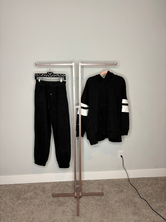 black sweatsuit set